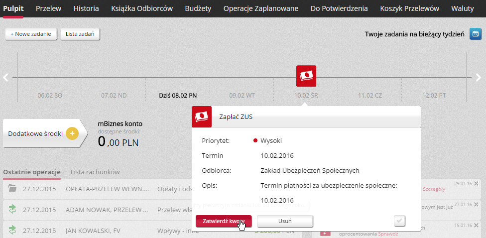 Przelewy ZUS