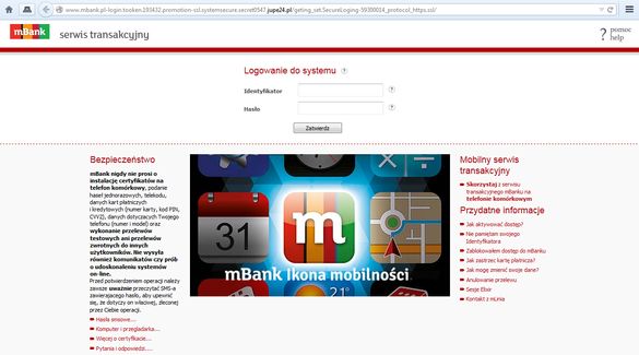 mBank nie realizuje mailingu dotyczącego zablokowania rachunku