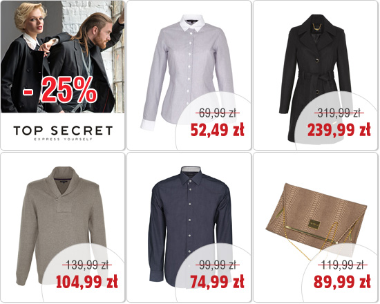 Akcja TOP SECRET - 25% rabatu na nową kolekcję!