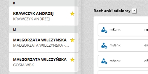 Krok po kroku - książka adresowa w nowym serwisie transakcyjnym mBanku
