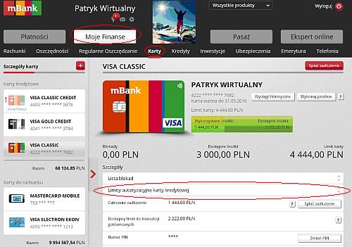 Limity autoryzacyjne - mBank